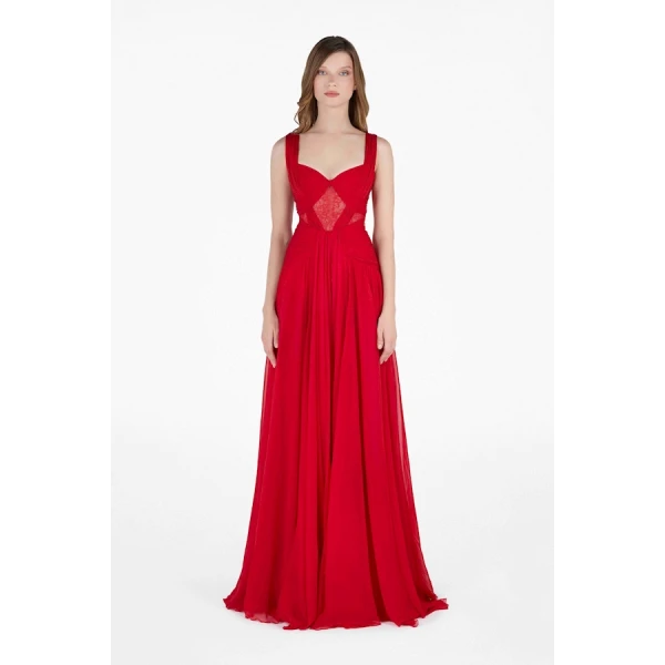 Tony Ward Red Heart Corset Mousseline Gown - Dresses - Lebanese Luxury Evening Wear at Coveti