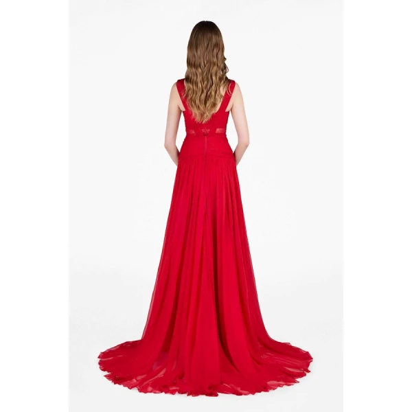 Tony Ward Red Heart Corset Mousseline Gown - Dresses - Lebanese Luxury Evening Wear at Coveti