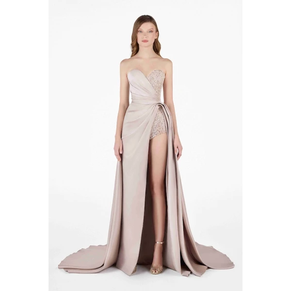 Tony Ward Satin Sculpted Wrap Gown - Dresses - Lebanese Luxury Evening Wear at Coveti