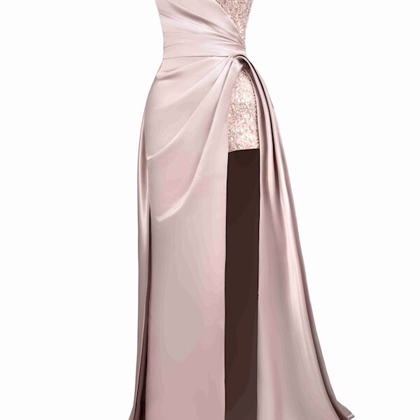 Tony Ward Satin Sculpted Wrap Gown - Dresses - Lebanese Luxury Evening Wear at Coveti