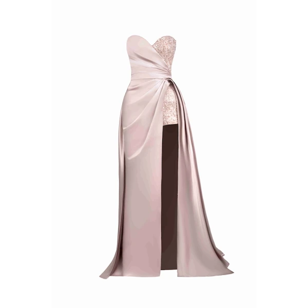 Tony Ward Satin Sculpted Wrap Gown - Dresses - Lebanese Luxury Evening Wear at Coveti