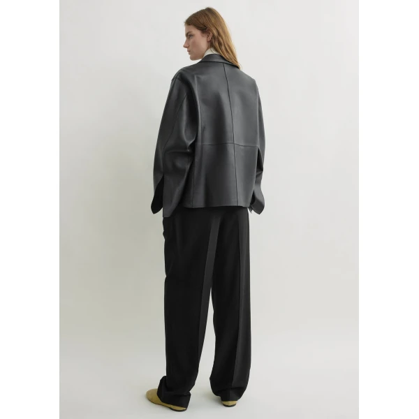 Totême Army leather jacket in Black - Jackets - Scandinavian Minimalist Luxury at Coveti