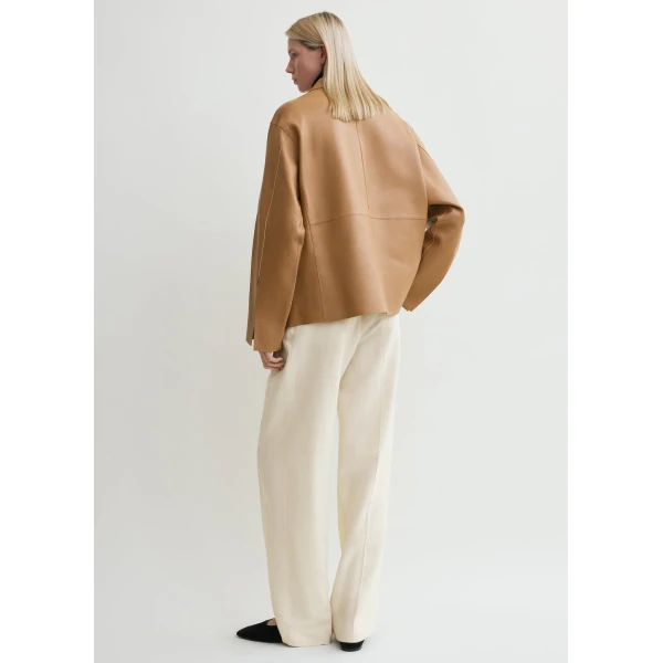 Totême Army leather jacket in Camel - Jackets - Scandinavian Minimalist Luxury at Coveti