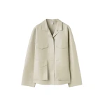 Totême Army leather jacket in Peanut - Jackets - Scandinavian Minimalist Luxury at Coveti