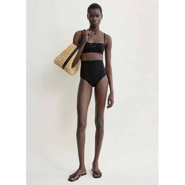 Totême Balconette bikini top in Black - Beachwear - Scandinavian Minimalist Luxury at Coveti