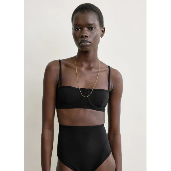 Totême Balconette bikini top in Black - Beachwear - Scandinavian Minimalist Luxury at Coveti
