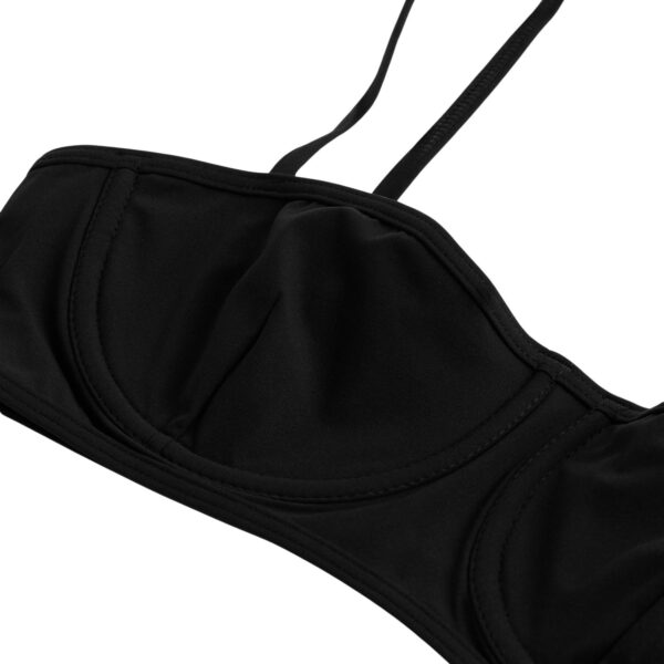Totême Balconette bikini top in Black - Beachwear - Scandinavian Minimalist Luxury at Coveti