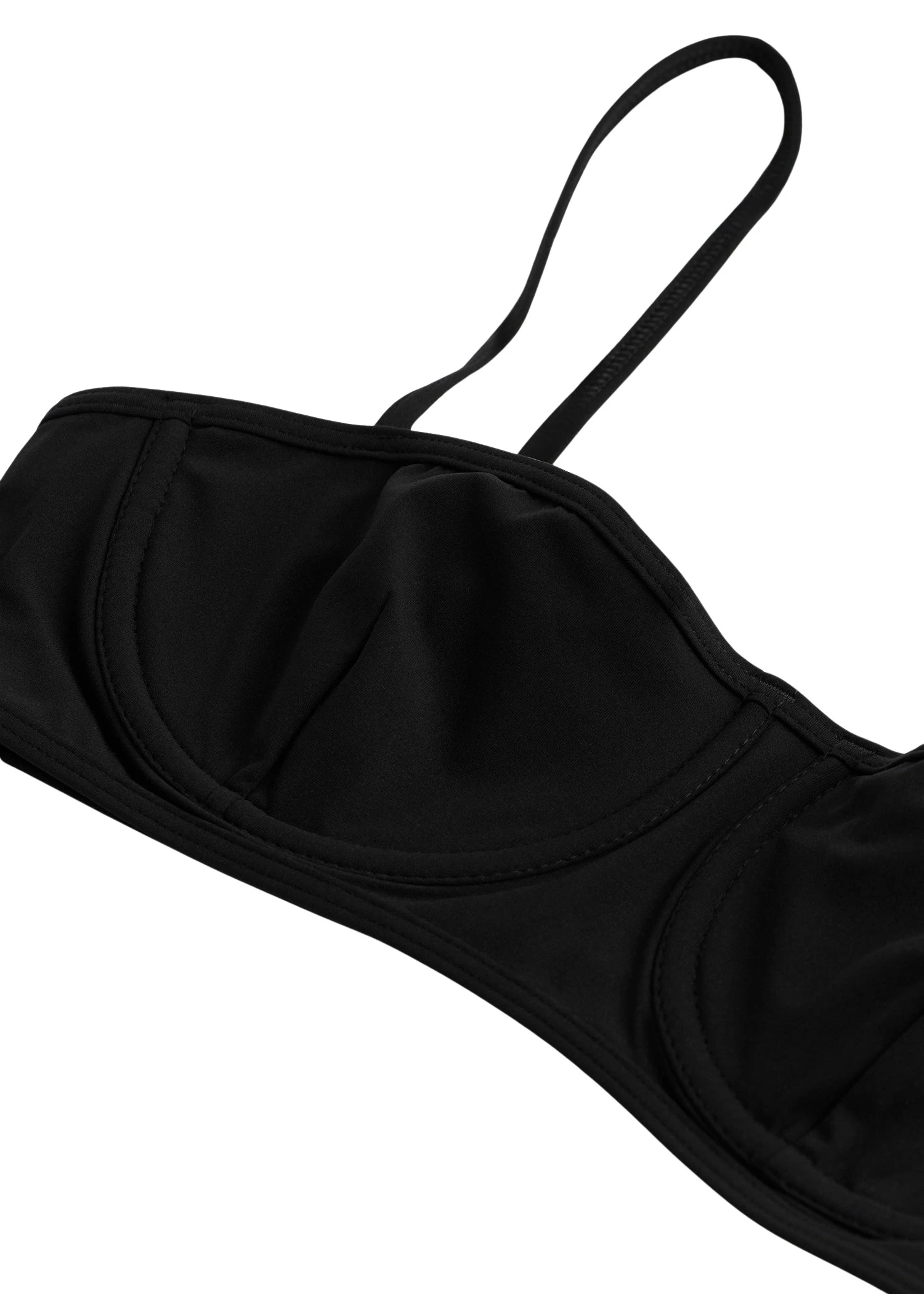 Toteme-Balconette-bikini-top-in-Black15004_nobg Totême Balconette bikini top in Black - Beachwear - Scandinavian Minimalist Luxury at Coveti