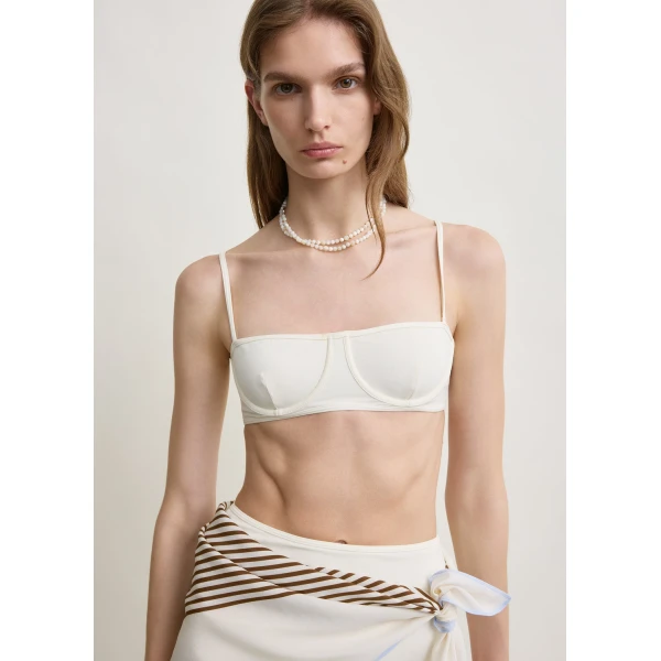 Totême Balconette bikini top in Ecru - Beachwear - Scandinavian Minimalist Luxury at Coveti