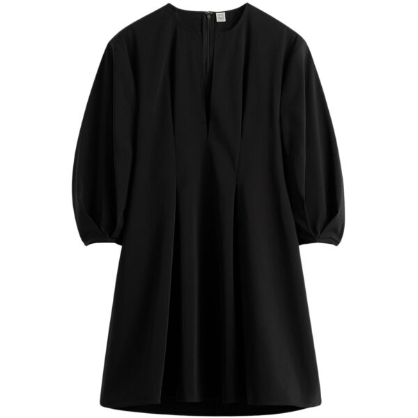 Totême Balloon sleeve cotton dress in Black - Dresses - Scandinavian Minimalist Luxury at Coveti