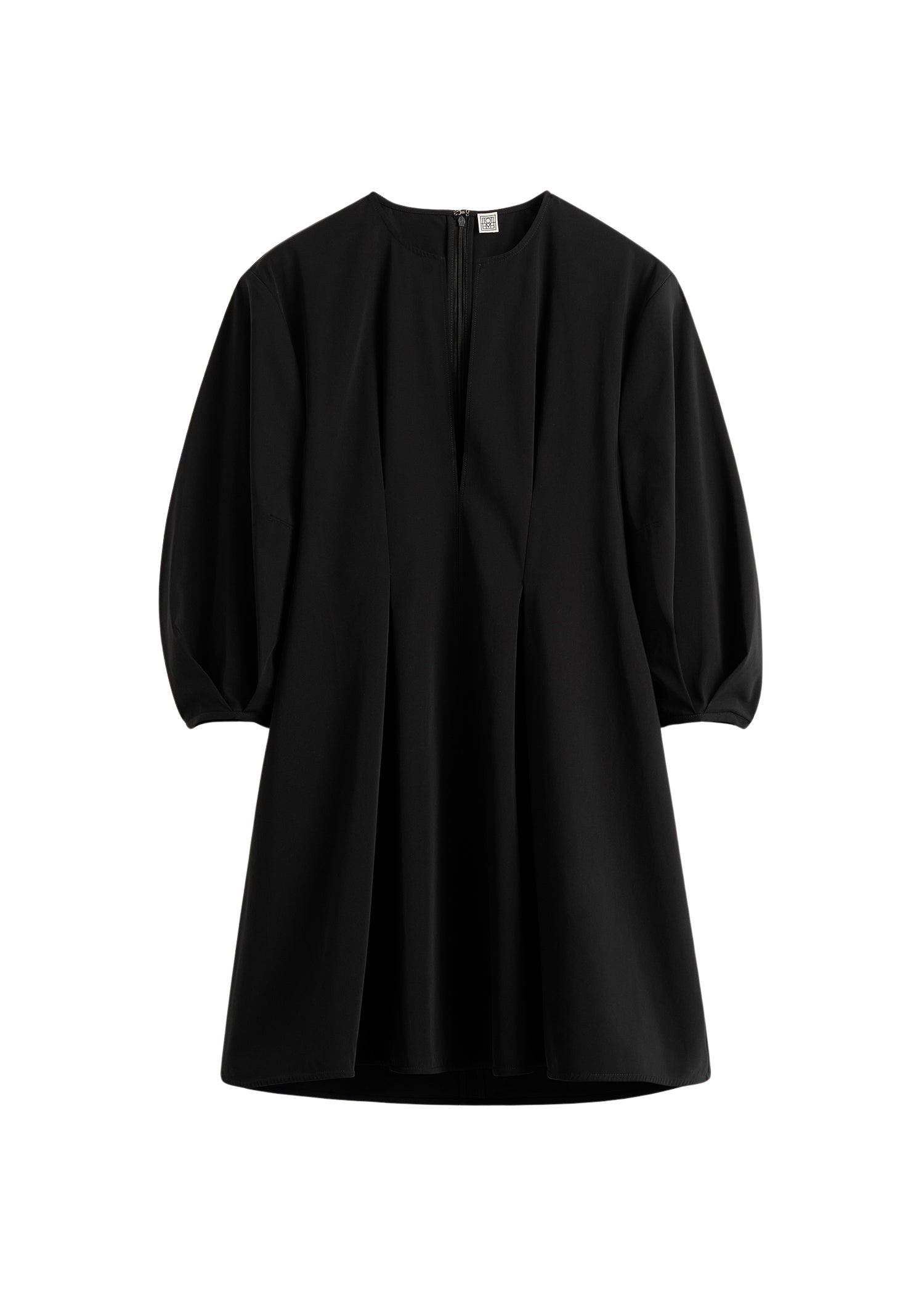 Totême Balloon sleeve cotton dress in Black - Dresses - Scandinavian Minimalist Luxury at Coveti