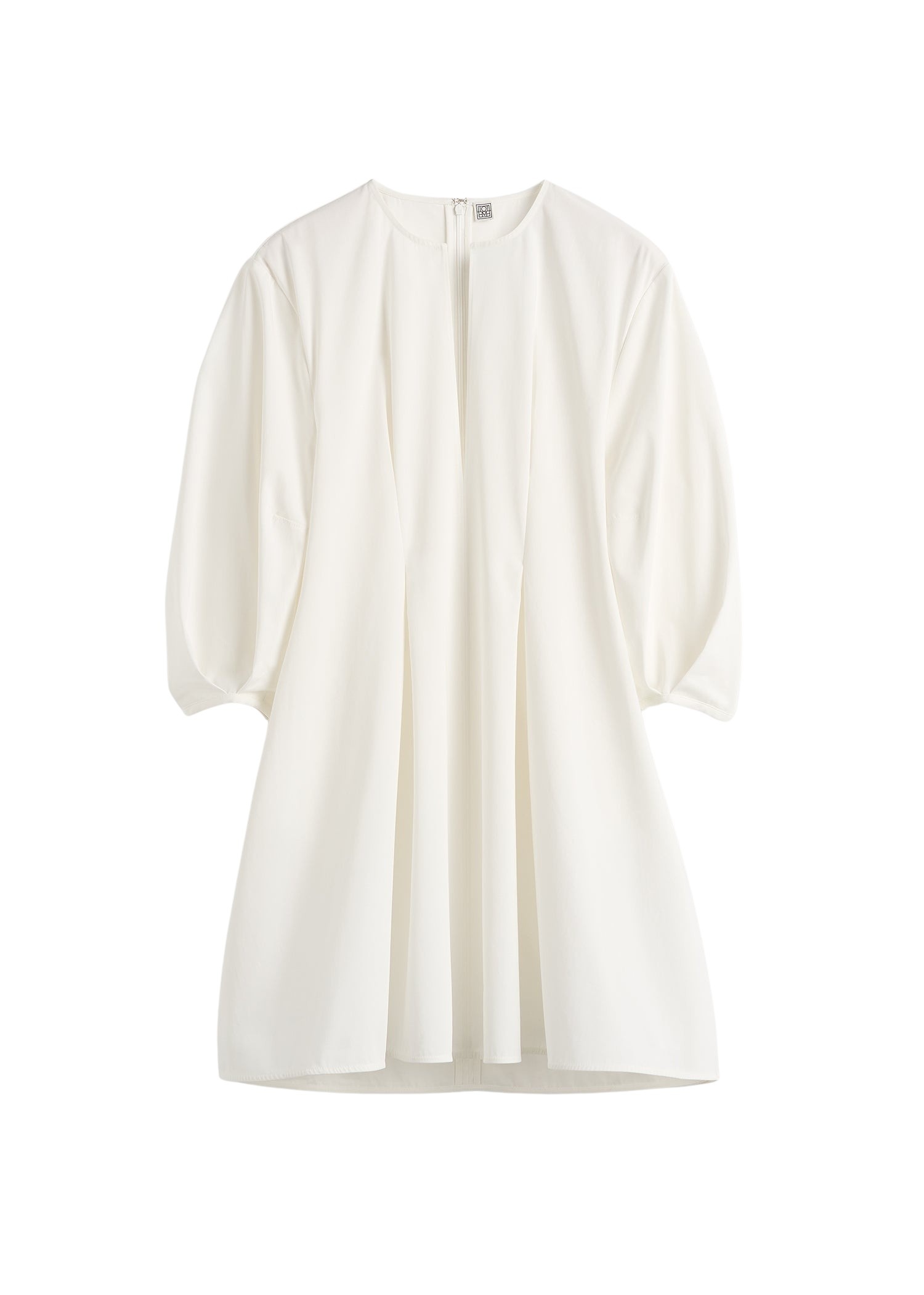 Totême Balloon sleeve cotton dress in White - Dresses - Scandinavian Minimalist Luxury at Coveti