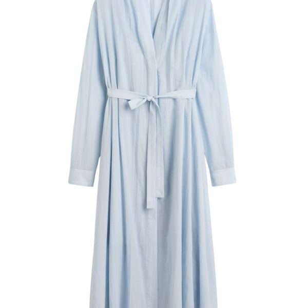 Totême Belted cotton voile dress in Sky - Dresses - Scandinavian Minimalist Luxury at Coveti