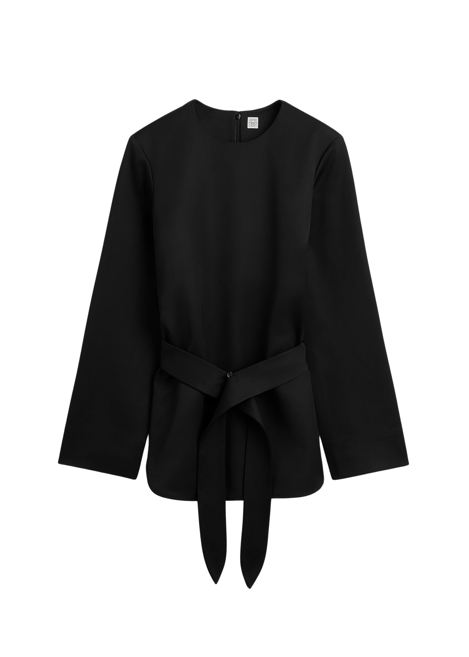 Toteme Belted satin tunic in Black