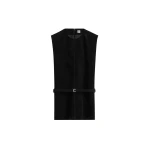 Totême Belted suede top in Black - Tops - Scandinavian Minimalist Luxury at Coveti