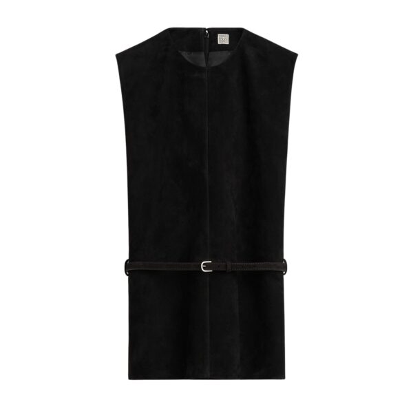 Totême Belted suede top in Black - Tops - Scandinavian Minimalist Luxury at Coveti