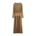 Totême Boatneck jersey dress in Nutmeg - Dresses - Scandinavian Minimalist Luxury at Coveti
