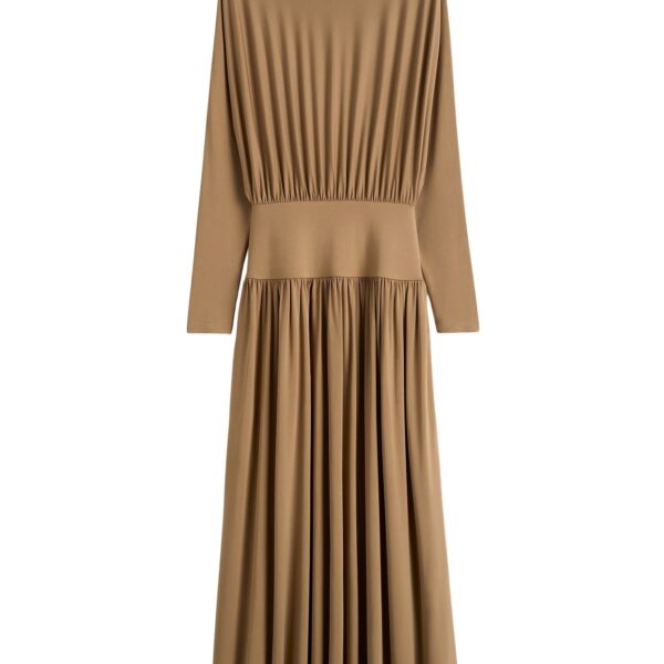 Totême Boatneck jersey dress in Nutmeg - Dresses - Scandinavian Minimalist Luxury at Coveti