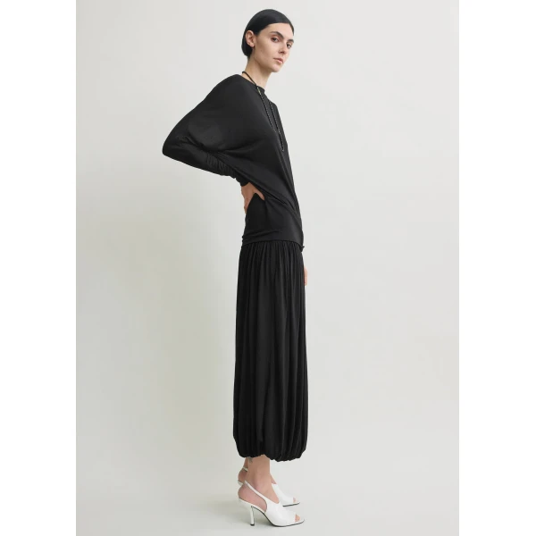 Totême Boatneck jersey top in Black - Tops - Scandinavian Minimalist Luxury at Coveti