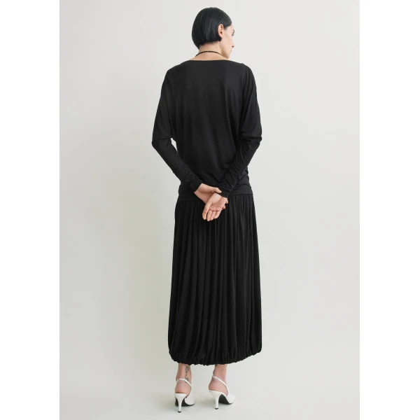 Totême Boatneck jersey top in Black - Tops - Scandinavian Minimalist Luxury at Coveti