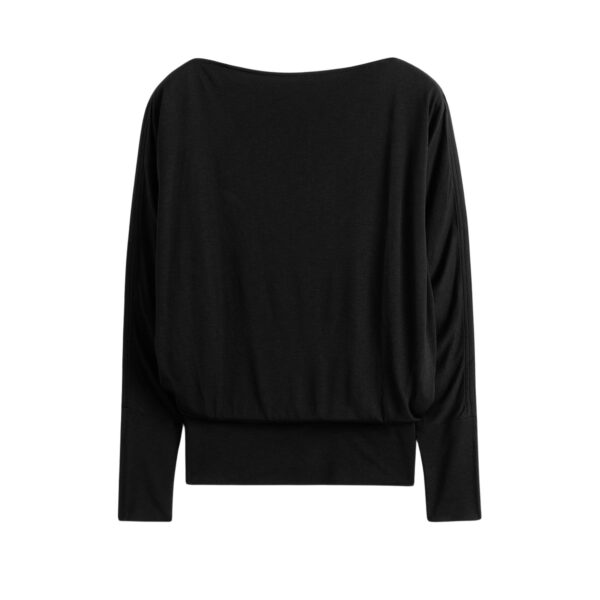 Totême Boatneck jersey top in Black - Tops - Scandinavian Minimalist Luxury at Coveti