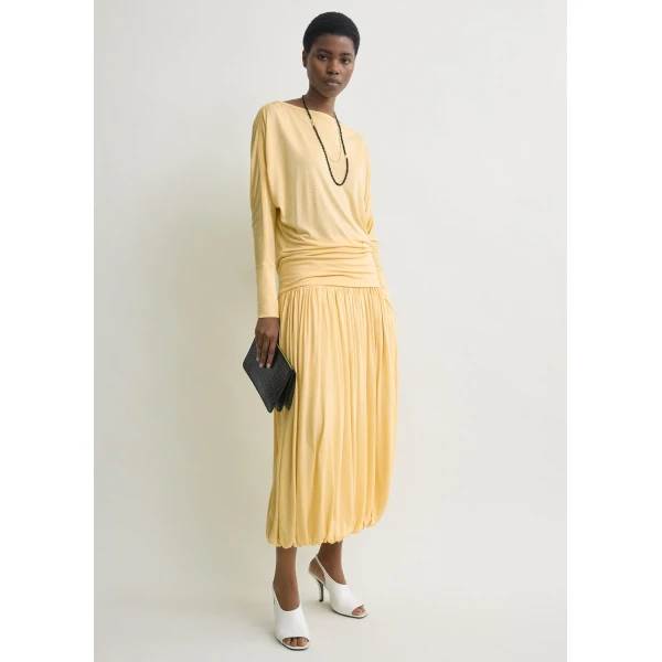 Totême Boatneck jersey top in Champagne - Tops - Scandinavian Minimalist Luxury at Coveti