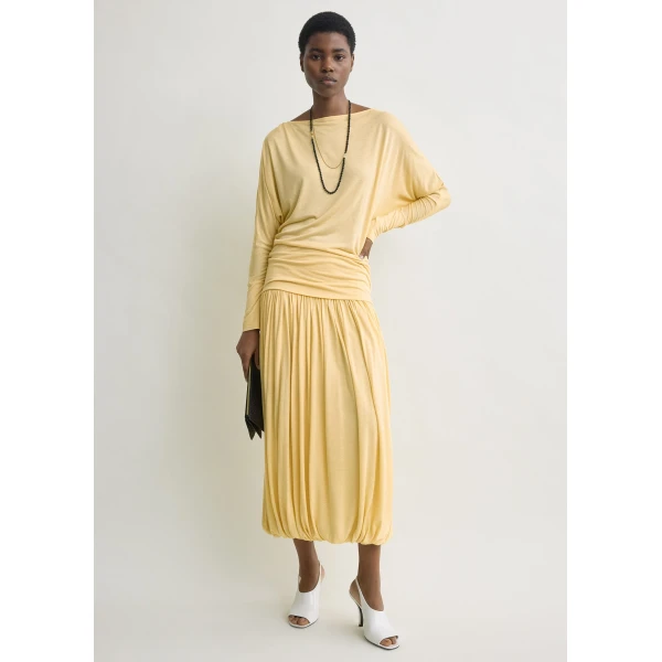 Totême Boatneck jersey top in Champagne - Tops - Scandinavian Minimalist Luxury at Coveti
