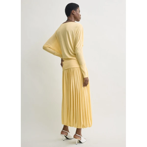 Totême Boatneck jersey top in Champagne - Tops - Scandinavian Minimalist Luxury at Coveti