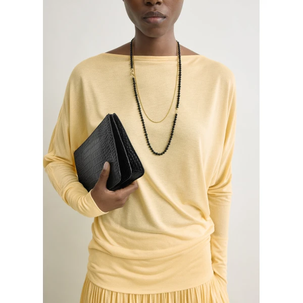 Totême Boatneck jersey top in Champagne - Tops - Scandinavian Minimalist Luxury at Coveti