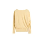 Totême Boatneck jersey top in Champagne - Tops - Scandinavian Minimalist Luxury at Coveti