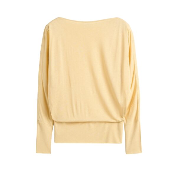Totême Boatneck jersey top in Champagne - Tops - Scandinavian Minimalist Luxury at Coveti