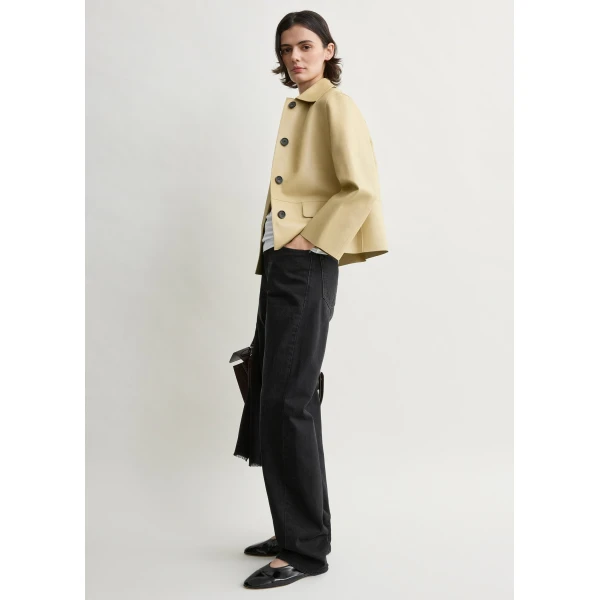 Totême Bonded leather jacket in Chai - Jackets - Scandinavian Minimalist Luxury at Coveti