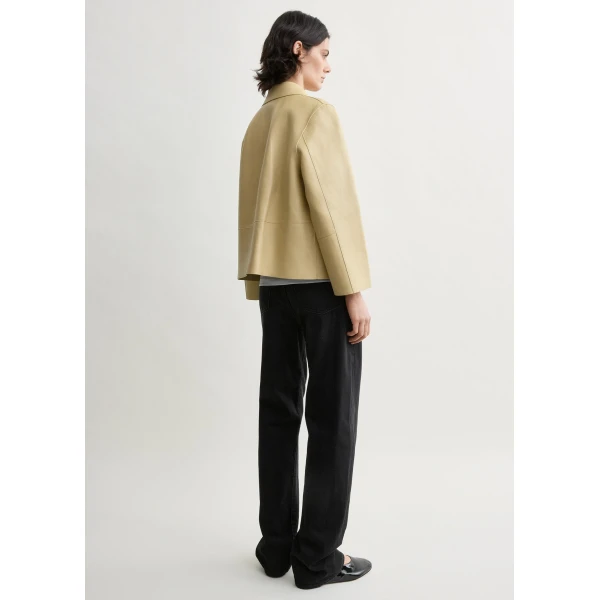 Totême Bonded leather jacket in Chai - Jackets - Scandinavian Minimalist Luxury at Coveti