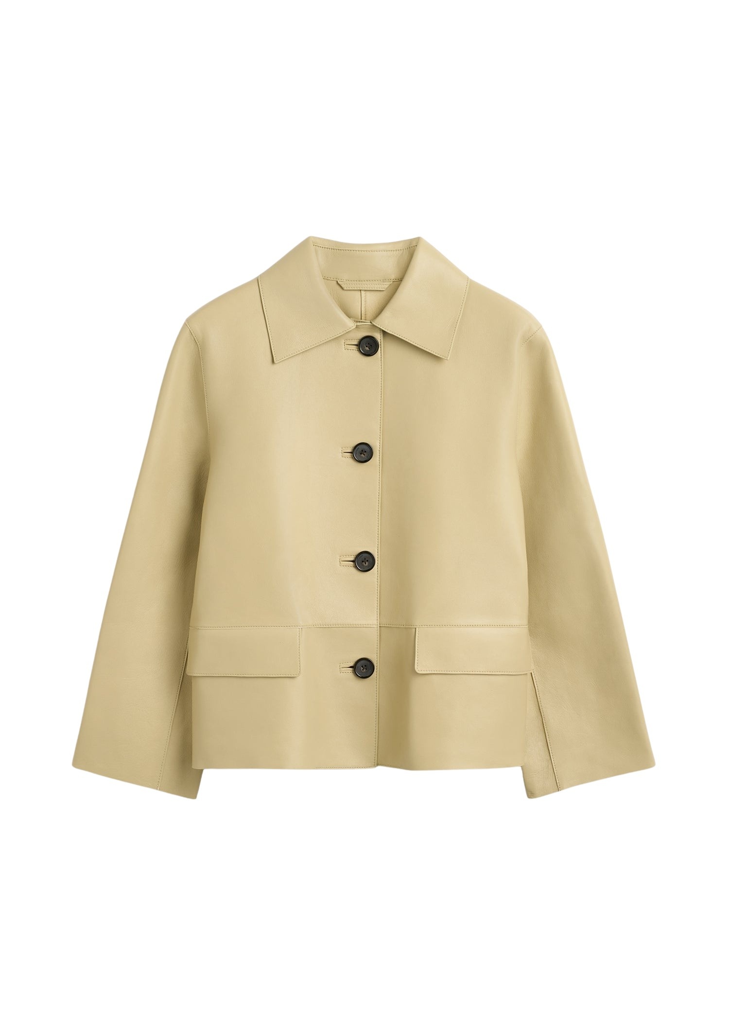 Toteme Bonded leather jacket in Chai