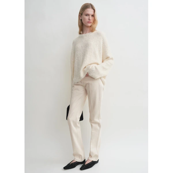 Totême Boxy silk knit in Cream - Knitwear - Scandinavian Minimalist Luxury at Coveti