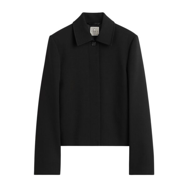 Totême Boxy twill jacket in Black - Jackets - Scandinavian Minimalist Luxury at Coveti