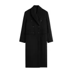 Totême Broad coat in Black - Coats - Scandinavian Minimalist Luxury at Coveti