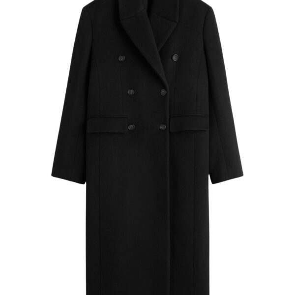 Totême Broad coat in Black - Coats - Scandinavian Minimalist Luxury at Coveti