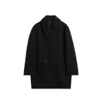 Totême Broad peacoat in Black - Jackets - Scandinavian Minimalist Luxury at Coveti