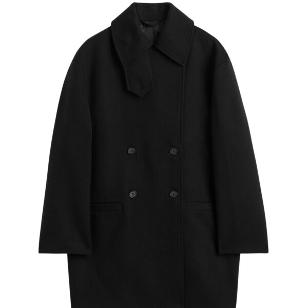 Totême Broad peacoat in Black - Jackets - Scandinavian Minimalist Luxury at Coveti
