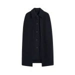 Totême Cape coat in Navy - Jackets - Scandinavian Minimalist Luxury at Coveti