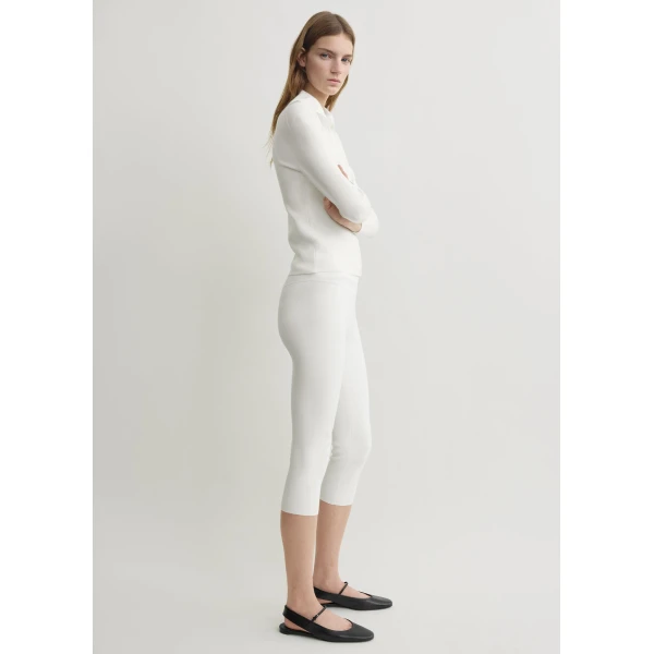 Totême Capri knit leggings in Off-white - Pants - Scandinavian Minimalist Luxury at Coveti