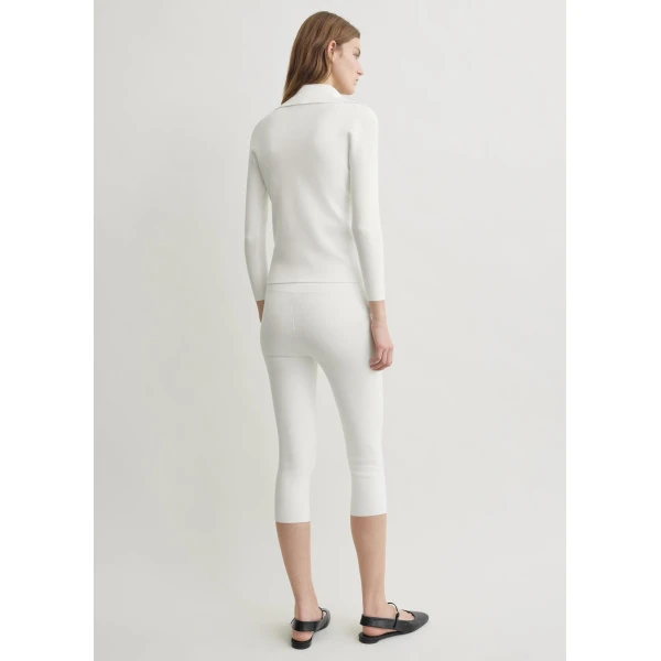 Totême Capri knit leggings in Off-white - Pants - Scandinavian Minimalist Luxury at Coveti