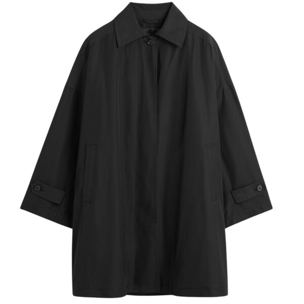 Totême Car coat in Black - Jackets - Scandinavian Minimalist Luxury at Coveti