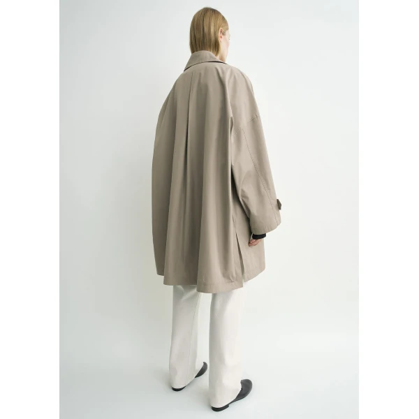 Totême Car coat in Taupe - Jackets - Scandinavian Minimalist Luxury at Coveti