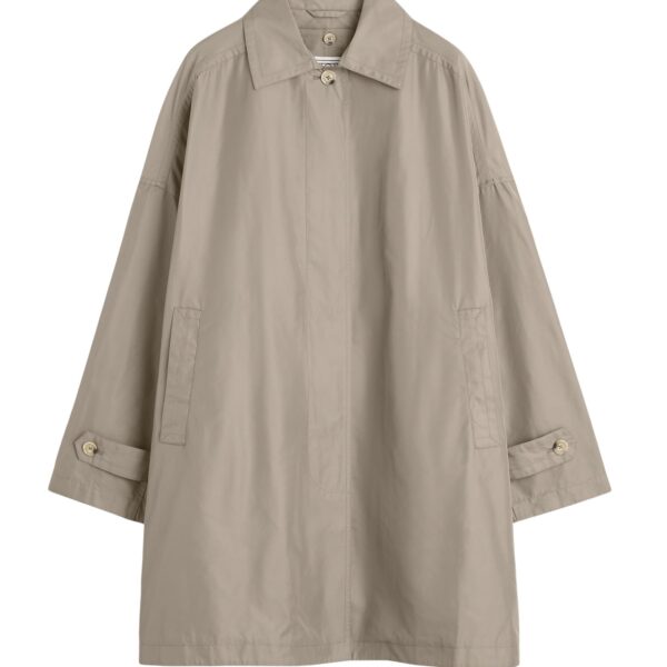 Totême Car coat in Taupe - Jackets - Scandinavian Minimalist Luxury at Coveti