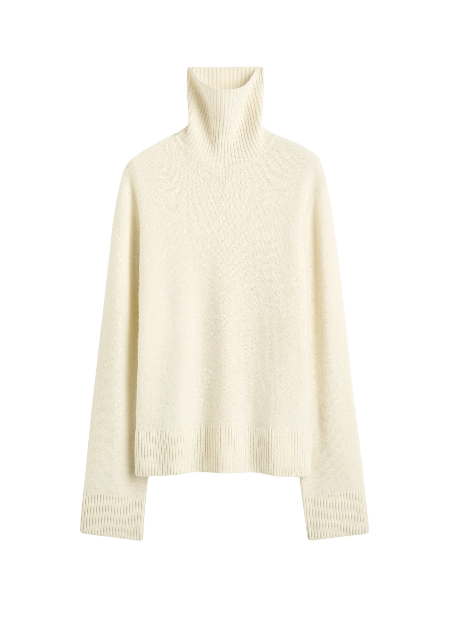 Toteme-Cashmere-turtleneck-in-Ecru37916_nobg Totême Cashmere turtleneck in Ecru - Knitwear - Scandinavian Minimalist Luxury at Coveti