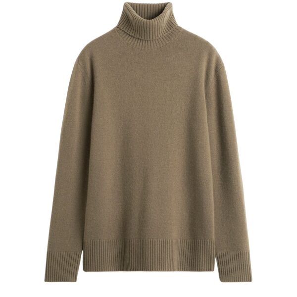 Totême Cashmere turtleneck in Hazel - Knitwear - Scandinavian Minimalist Luxury at Coveti