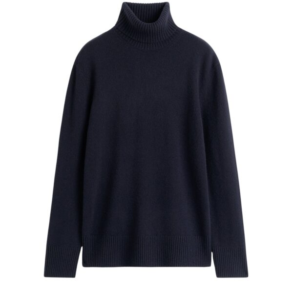 Totême Cashmere turtleneck in Navy - Knitwear - Scandinavian Minimalist Luxury at Coveti