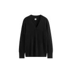 Totême Cashmere v-neck knit in Black - Knitwear - Scandinavian Minimalist Luxury at Coveti